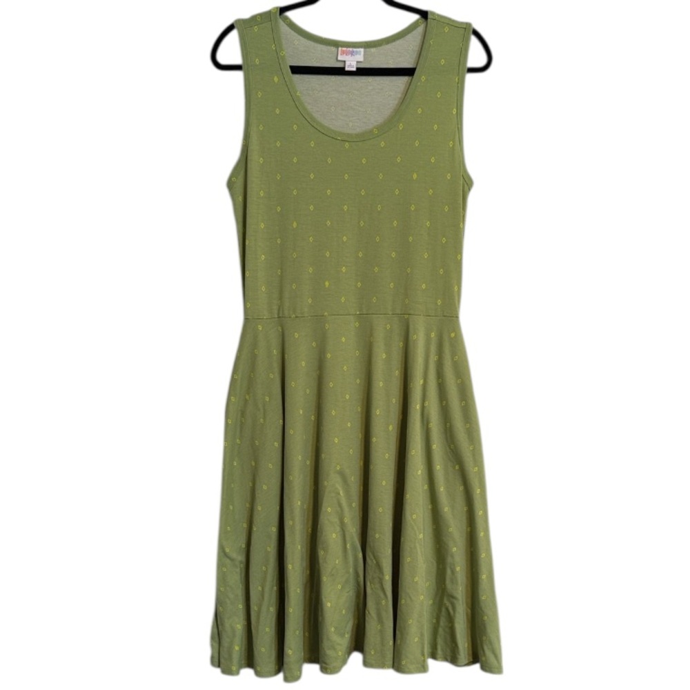 LuLaRoe Green Patterned Nicki Dress